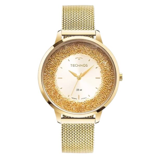 Relógio de Pulso TECHNOS Crystal Redondo Dourado