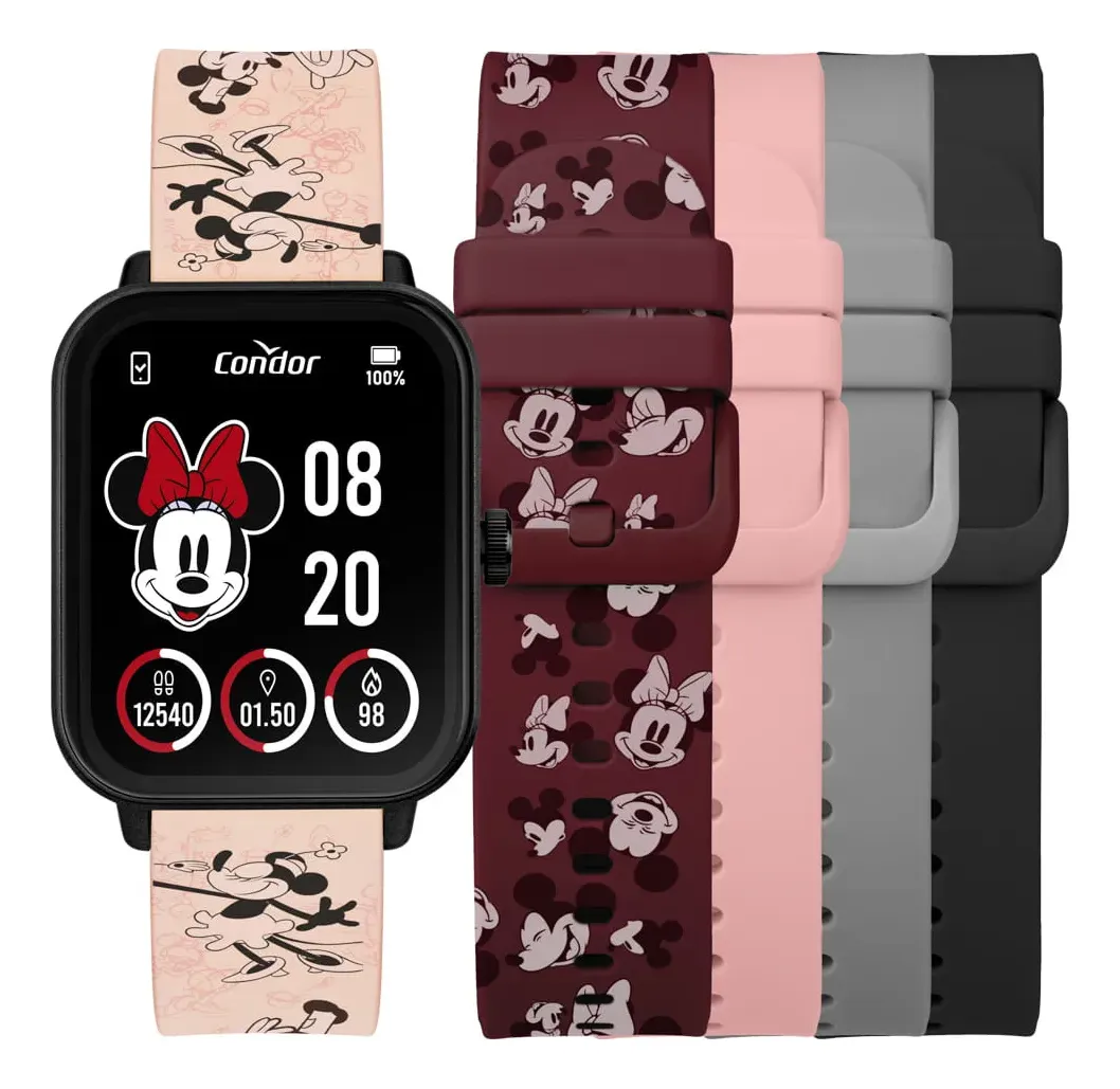 D_NQ_NP_2X_725849-MLB112545834910_062026-F Relógio Smartwatch Condor COSMART1DAA/8T 5 Pulseiras Minnie - Imagem 1