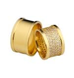 Par de Alianças em Ouro 18Kts A122