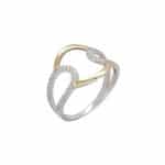 Anel em Prata e Ouro 10kts ANP102