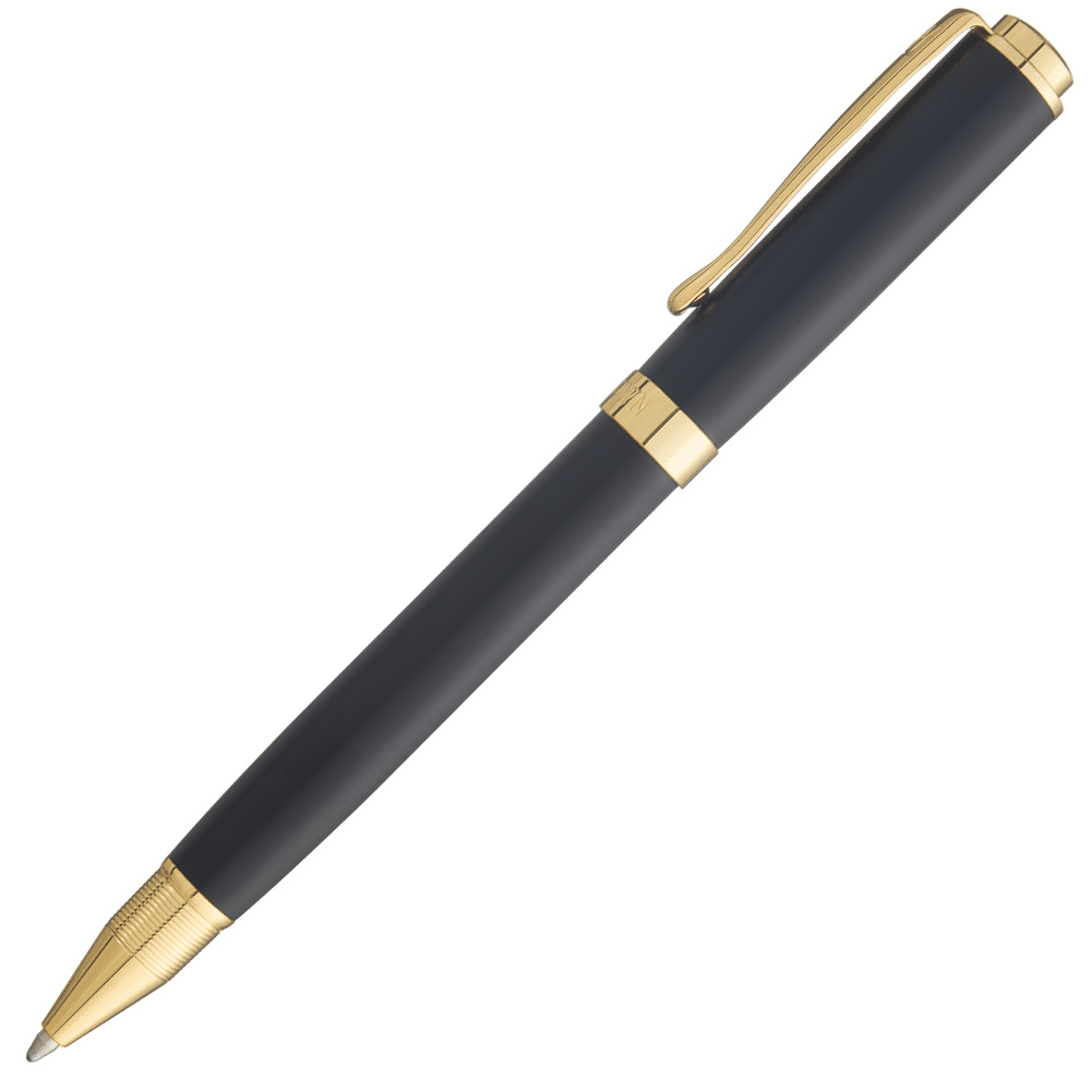 Baron-Esferografica-Preta-Com-Dourado-lado Caneta CROWN Baron PRETA - Imagem 3