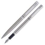 Kit Premium Crown Top Model Prata Esferográfica + Tinteiro