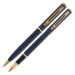 Kit Premium Crown Capricci Azul Esferográfica + Tinteiro