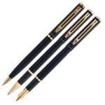 Kit Premium Crown Capricci Preto Esferográfica + Roller + Tinteiro