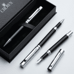 Kit Premium Crown Jazz Esferográfica + Roller + Tinteiro Preta - Imagem 2
