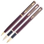 Kit Premium Crown Capricci Bordo Esferográfica + Roller + Tinteiro