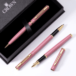 Kit Premium Crown Capricci Rosa Esferográfica + Roller + Tinteiro - Imagem 2