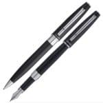 Kit Premium Crown Barcelona Esferográfica + Tinteiro Preta