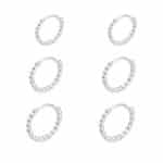 Trio de Brincos Em Prata TBP15