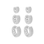 Trio de Brincos Em Prata TBP12