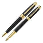 Kit Premium Crown President Preta Esferográfica + Tinteiro