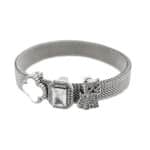 Pulseira em Aço e Pingentes em Prata PP106