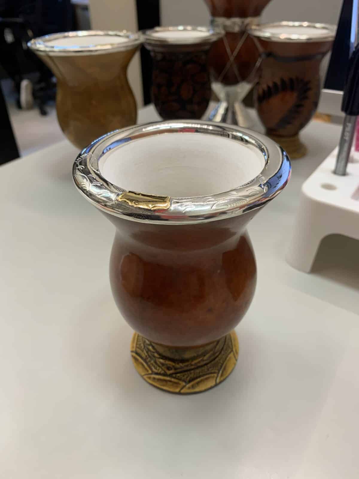 Cuia de Chimarrão com Bocal em Prata CC27 - Imagem 2