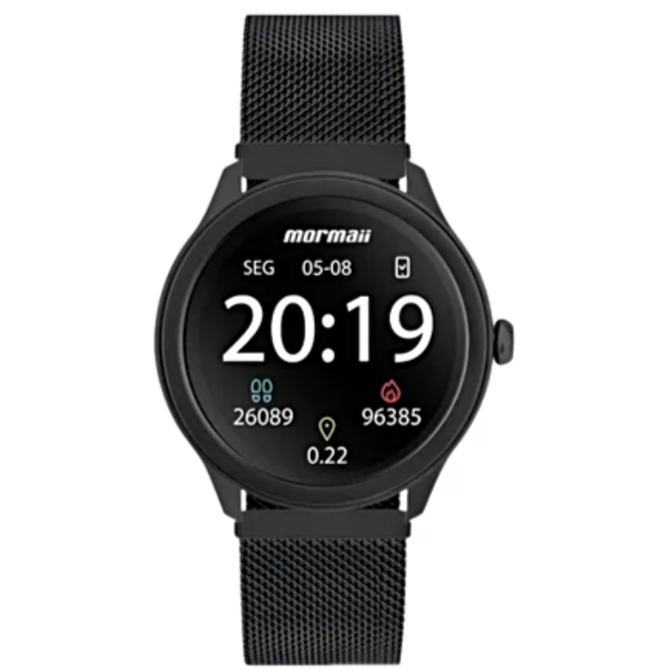 Captura de Tela 2026-02-27 às 10.53.39-2-6 Relógio de Pulso SMARTWATCH MORMAII LIFE ULTRA REDONDO PRETO ESTEIRA - Imagem 1