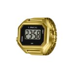 Anel Relógio Lince Feminino Digital Dourado LDGM066L22