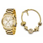Kit Relógio Lince LRG4550L Dourado com Pulseira