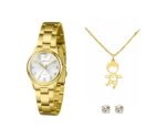 Kit Relógio Lince LRGM032L30 Dourado com Conjunto