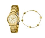 Kit Relógio Lince LRG4847L32 Dourado com Pulseira