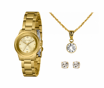 Kit Relógio Lince LRG4845L32 Dourado com Conjunto